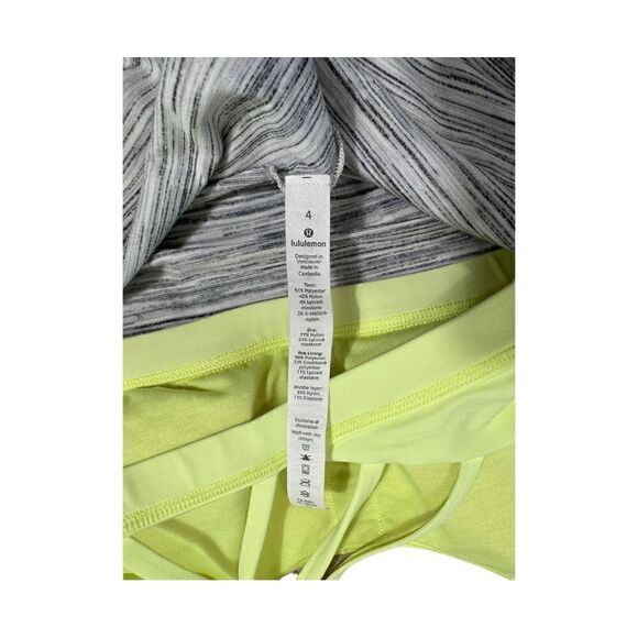 Lululemon Slay The Studio Heather Greyโ& Yellow Sports Bra TankโTop - Picture 5 of 9